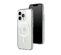RhinoShield Funda Clear (MagSafe Compatible) [iPhone 13 Pro] | Fuerza magnética Superior, elevada Resistencia al amarilleamiento, Alta Transparencia, Personalizable - Blanco Anillo de Cámara