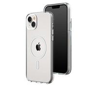 RhinoShield Funda Clear (MagSafe Compatible) [iPhone 14 Plus] | Fuerza magnética Superior, elevada Resistencia al amarilleamiento, Alta Transparencia, Personalizable - Blanco Anillo de Cámara