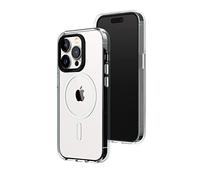 RhinoShield Funda Clear (MagSafe Compatible) [iPhone 14 Pro] | Fuerza magnética Superior, elevada Resistencia al amarilleamiento, Alta Transparencia, Personalizable - Negro Anillo de Cámara