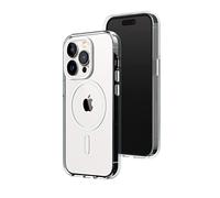 RhinoShield Funda Clear (MagSafe Compatible) [iPhone 14 Pro] | Fuerza magnética Superior, elevada Resistencia al amarilleamiento, Alta Transparencia, Personalizable - Blanco Anillo de Cámara