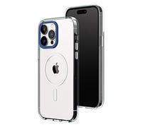 RhinoShield Funda Clear (MagSafe Compatible) [iPhone 14 Pro MAX] | Fuerza magnética Superior, elevada Resistencia al amarilleamiento, Alta Transparencia - Azul Cobalto Anillo de Cámara