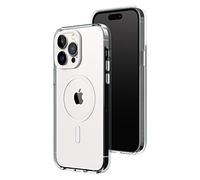 RhinoShield Funda Clear (MagSafe Compatible) [iPhone 14 Pro MAX] | Fuerza magnética Superior, elevada Resistencia al amarilleamiento, Alta Transparencia, Personalizable - Blanco Anillo de Cámara