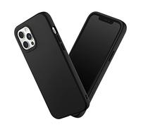 RhinoShield Funda Compatible con iPhone 12 Pro MAX | SolidSuit-Funda con Tecnología de Absorción de Golpes-Resistente a Impactos de más de 3.5 Metros-Anillos de Cámara intercambiales-Negro Clásico