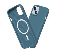 RhinoShield Funda Compatible con [iPhone 15 Plus] | SolidSuit Compatible con MagSafe - Funda con Tecnología de Absorción de Golpes - Resistente a Impactos de más de 3.5 Metros - Azul océano