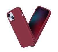 RhinoShield Funda Compatible con [iPhone 15] | SolidSuit - Funda con Tecnología de Absorción de Golpes - Resistente a Impactos de más de 3.5 Metros - Rojo Vino