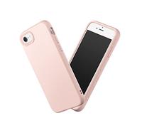RhinoShield Funda Compatible con iPhone SE3/SE2/8/7 | SolidSuit-Funda con Tecnología de Absorción de Golpes-Resistente a Impactos de más de 3.5 Metros-Anillos de Cámara Intercambiables-Rosa