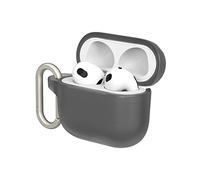 RhinoShield Funda Mosquetón Compatible con Apple [Airpods 3] | Protección de Grado Militar Frente a caídas y arañazos, con Carga Inalámbrica - [Set estándar Negro Clásico]