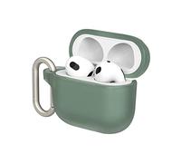 RhinoShield Funda Mosquetón Compatible con Apple [Airpods 3] | Protección de Grado Militar Frente a caídas y arañazos, con Carga Inalámbrica - [Set estándar Verde Salvia]