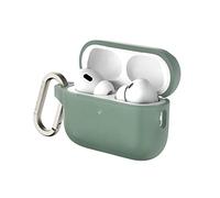 RhinoShield Funda Mosquetón Compatible con Apple [AirPods Pro 2] | Protección de Grado Militar Frente a caídas y arañazos, con Carga Inalámbrica - [Set estándar Verde Salvia]
