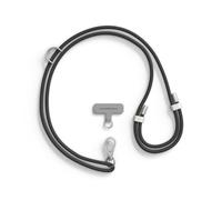 RhinoShield Lanyard Cordón para móvil con TPU resistente al agua y duradero | Ajustable, Enganches adicionales, Cordón duradero con colores en tendencia (Adaptador de Lanyard incluido) - Negro