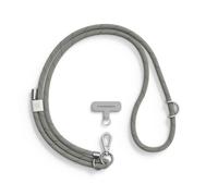 RhinoShield Lanyard Cordón trenzado para móvil | Ajustable, Enganches adicionales, Cordón duradero, Múltiples colores, Hecho con materiales reciclados (Adaptador de Lanyard incluido) - Gris