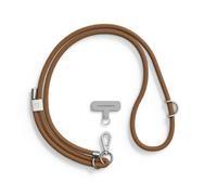 RhinoShield Lanyard Cordón trenzado para móvil | Ajustable, Enganches adicionales, Cordón duradero, Múltiples colores, Hecho con materiales reciclados (Adaptador de Lanyard incluido) - Marrón Dorado