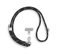 RhinoShield Lanyard Cordón trenzado para móvil | Ajustable, Enganches adicionales, Cordón duradero, Múltiples colores, Hecho con materiales reciclados (Adaptador de Lanyard incluido) - Negro Cosmos