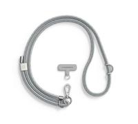 RhinoShield Lanyard Cordón trenzado para móvil | Ajustable, Enganches adicionales, Cordón duradero, Múltiples colores, Hecho con materiales reciclados (Adaptador de Lanyard incluido) - Gris Platino