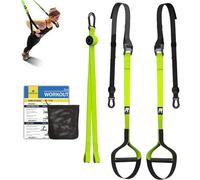 RHINOSPORT Juego de Entrenamiento de suspensión con Anclaje para Puerta Ajustable para Gimnasia en casa Adecuado Verde