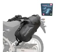 Rhinowalk Alforja para sillín de motocicleta, impermeable, bolsillo lateral para el motor, bolsa trasera de PVC, con cierre enrollable, para viajes, exteriores y uso diario, 18 L (9 x 2)