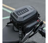 Rhinowalk Alforja rígida para sillín de moto, extensible de 12 a 18 litros, con bolsa interior impermeable, compartimento para casco, función de mochila, funda superior ABS (negro mate (12 ~ 18 L)