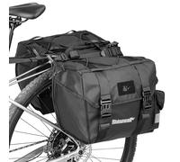 Rhinowalk Bolsa de alforja doble para bicicleta, 50 L, para portabicicletas traseras, con asa de transporte, accesorios profesionales de ciclismo, color negro