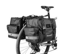 Rhinowalk Bolsa de alforja para bicicleta, 40 L, doble alforja, asa de transporte con ribete reflectante, accesorios de ciclismo profesionales, color negro