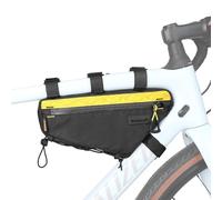 Rhinowalk Bolsa impermeable para marco de bicicleta, bolsa triangular de 1,8 L, bolsa para debajo del tubo, accesorios de ciclismo profesionales (M), negro y amarillo