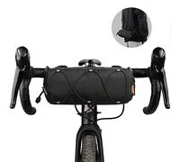 Rhinowalk Bolsa para manillar de bicicleta con correa para colgar al hombro, para bicicleta de carretera, de montaña y para viajes, Negro