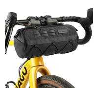 Rhinowalk Bolsa para manillar de bicicleta de 2,8 l, impermeable, con estructura de EVA fija y correa para el hombro, para MTB, bicicleta de carretera y bicicleta de turismo (negro)