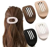 RhiVrillion 4 Stück Flache Haarspangen, Einfache Elegante Entenschnabel Haarspange, Haarklammer für Mädchen und Frauen