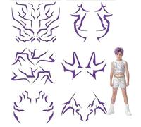RhiVrillion 6PCS Tatuajes Temporales Kpop, Tatuajes Temporales Para Disfraces De Demonios, K Pop Anime Disfraces Para Cosplay, Carnaval, Halloween, Noches En El Escenario