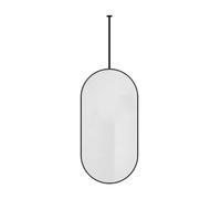 RHJOPL Espejo Ovalado For Colgar En El Techo, Espejo De Pared con Marco De Metal Y Barra For Colgar - Barra For Colgar Personalizable(Black,50x80cm)