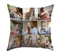 RHMMDIYST Cojín Personalizado con Foto,Cojín Personalizado con Relleno,Almohada Personalizada Tamaño 40 45 50 60,Fotos Personalizadas Regalo per genitori, familiari e Amici-9 Fotos