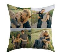 RHMMDIYST Cojín Personalizado con Foto,Cojín Personalizado con Relleno,Almohada Personalizada Tamaño 40 45 50 60,Fotos Personalizadas Regalo per genitori, familiari e Amici-4 Fotos
