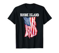 Rhode Island American Flag USA familia acuarela pintura Camiseta