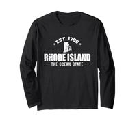 Rhode Island EST. 1790 The Ocean State EE. UU Manga Larga