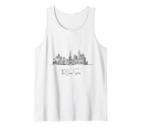 Rhode Island Home Black Skyline Travel Art Souvenir Camiseta sin Mangas