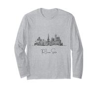Rhode Island Home Black Skyline Travel Art Souvenir Manga Larga