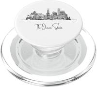 Rhode Island Home Black Skyline Travel Art Souvenir PopSockets PopGrip para MagSafe