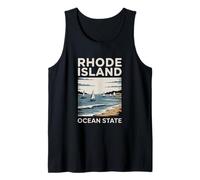 Rhode Island Ocean State Sailing Ilustración Camiseta sin Mangas