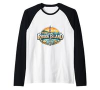 Rhode Island Souvenir State Visitor Memorabilia Viaje Turístico Camiseta Manga Raglan