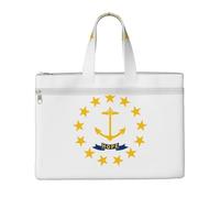 Rhode Island State Flag - Bolsa de mano de 10.6 x 15 pulgadas, 2 bolsillos con cremallera, gran capacidad para archivos, ideal para trabajos de viaje, etc