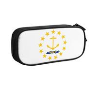 Rhode Island State Flag - Bolsa ligera para bolígrafos, escuela, universidad, oficina, viajes, niños, niñas y adultos, Black, Talla única, Juego de mochila escolar