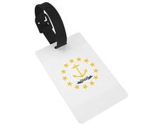 Rhode Island State Flag - Etiquetas impresas para bolsas de viaje, identificadores únicos de maleta con columna de información personal
