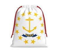 Rhode Island State Flag Holiday Drawstring Gift Bags Party Special Bags For Candy Wedding Favors Christmas