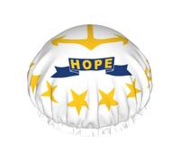 Rhode Island State Flag Print Bath Hair Cover para mujer, reutilizable, doble capa impermeable, gorros de ducha para mujeres y mujeres