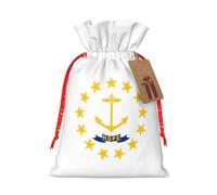 Rhode Island State Flag Print Reutilizable Eco-Friendly Gift Drawstring Bag For Party Favors Seasonal Celebrations