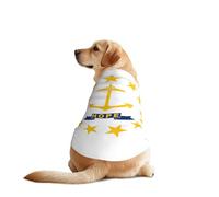 Rhode Island State Flag Print - Ropa divertida para perros y mascotas, lavable a máquina, chaleco para perros medianos y grandes