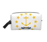 Rhode Island State Flag Print Travel Makeup Portable Cosmetic Organizer Pouch Bolsa de almacenamiento de gran capacidad