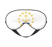Rhode Island State Flag Printing Double Sided Design Sleep Aid - Máscara de ojos suave para dormir, yoga, correa ajustable, bloquea la luz