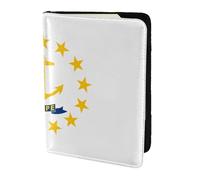 Rhode Island State Flag - Soporte para pasaporte de 5.5 pulgadas, piel auténtica, unisex, soporte plegable para pasaporte