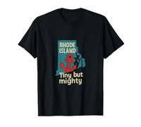 Rhode Island Tiny But Mighty Anchor - Gráfico de Contorno Camiseta