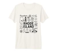 Rhode Island USA State Symbols Vintage Souvenir Cute Doodle Camiseta Premium